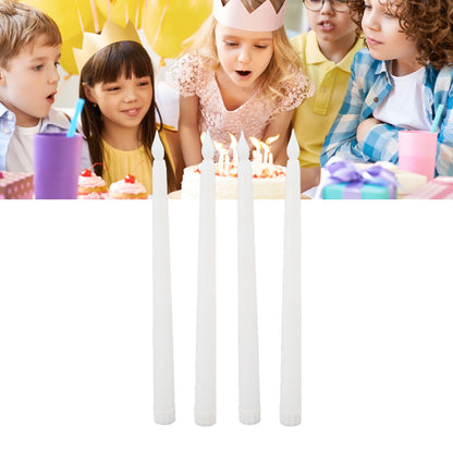 4 Pcs LED Candles Smoke Free Flameless Safe Environmentally Friendly Warm Light Electric LED Taper Candle White