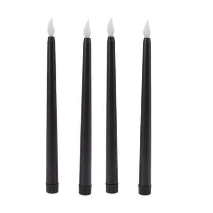 4 Pcs LED Candles Smoke Free Flameless Safe Environmentally Friendly Warm Light Electric LED Taper Candle Black