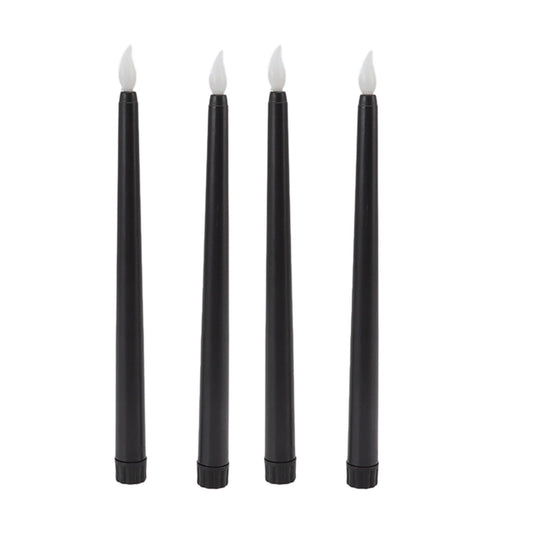 4 Pcs LED Candles Smoke Free Flameless Safe Environmentally Friendly Warm Light Electric LED Taper Candle Black