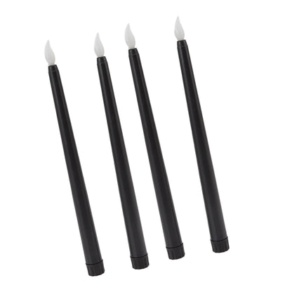 4 Pcs LED Candles Smoke Free Flameless Safe Environmentally Friendly Warm Light Electric LED Taper Candle Black
