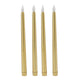4 Pcs LED Candles Smoke Free Flameless Safe Environmentally Friendly Warm Light Electric LED Taper Candle Gold