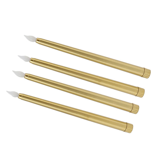 4 Pcs LED Candles Smoke Free Flameless Safe Environmentally Friendly Warm Light Electric LED Taper Candle Gold