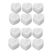 12Pcs LED Tea Lights Heart Shaped Flameless Battery Operated Electronic Fake Candles Wedding Party Decoration White