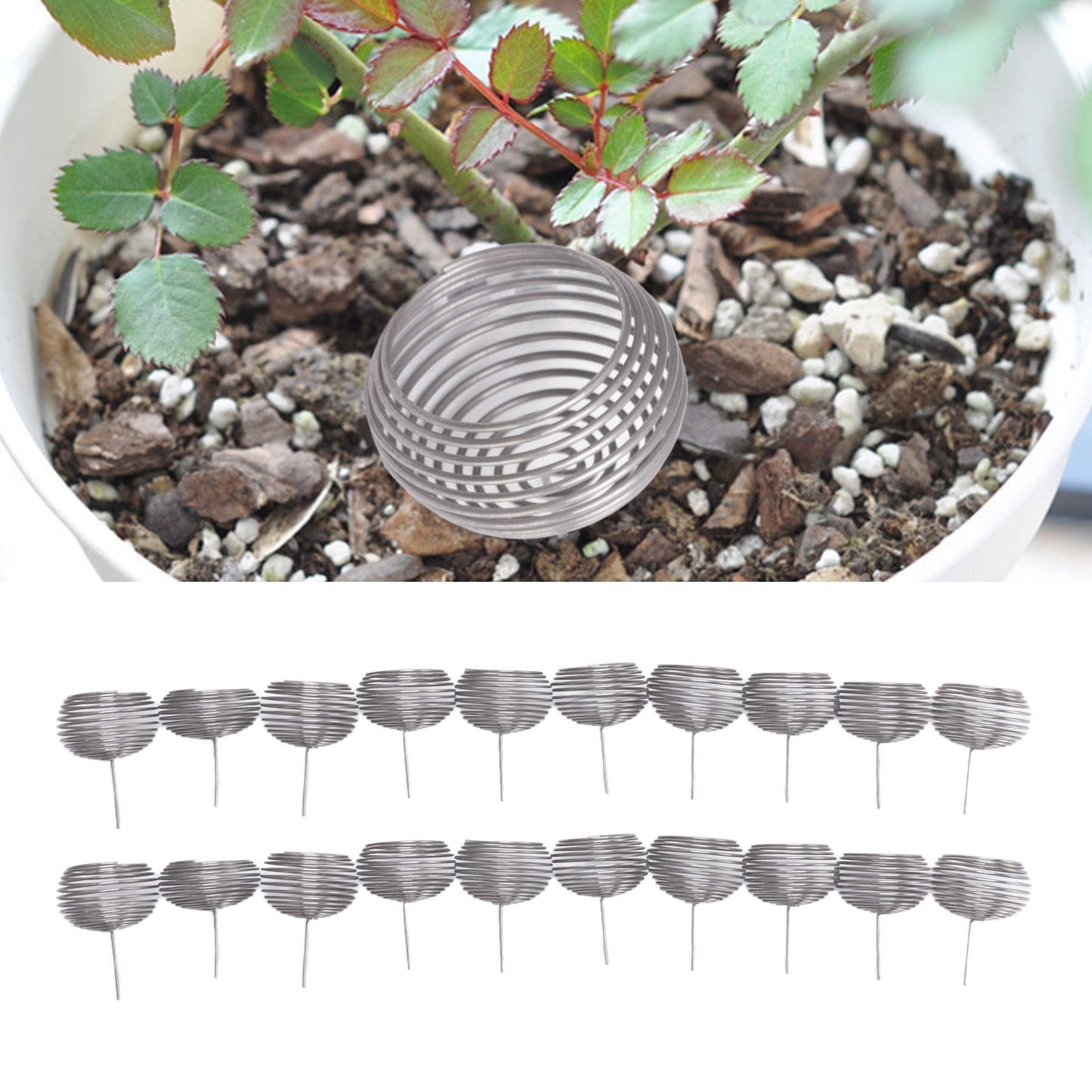 100pcs Bonsai Fertilizer Basket Stainless Steel Spherical Nutrition Box Tools for Succulent Orchid