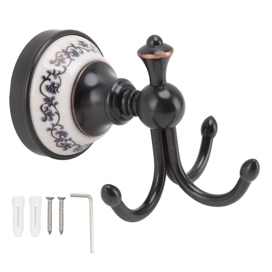 Wall Mounted Coat Hook 3 Prong Retro Look Corrosion Resistance Hanging Towel Hook for Bathroom Bedroom