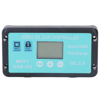 12V 24V MPPT Solar Charge Controller Professional USB PD QC3.0 Solar Panel Regulator with LCD Display for Battey 30A