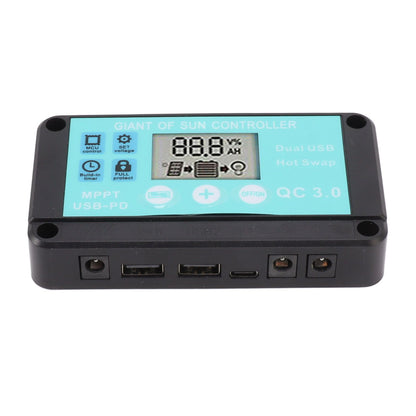 Solar Charge Controller Dual USB Output Fast Charging Solar Panel Regulator 12V/24V for Household Industry 30A