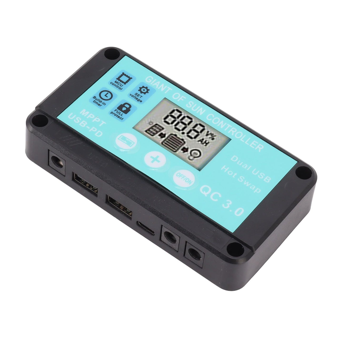 Solar Charge Controller Dual USB Output Fast Charging Solar Panel Regulator 12V/24V for Household Industry 50A