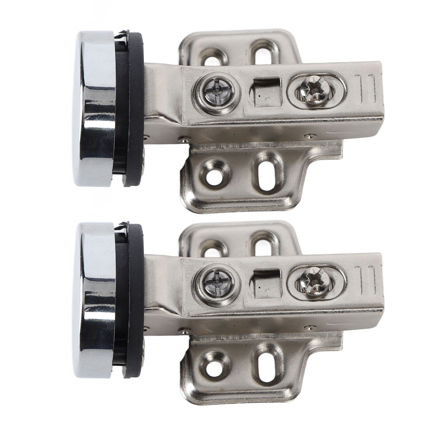 2Set Stainless Steel 201 Cabinet Glass Door Hinge 35 Cup Glass Door Damping Buffer Hinge Middle Bend Half Overlay 9mm