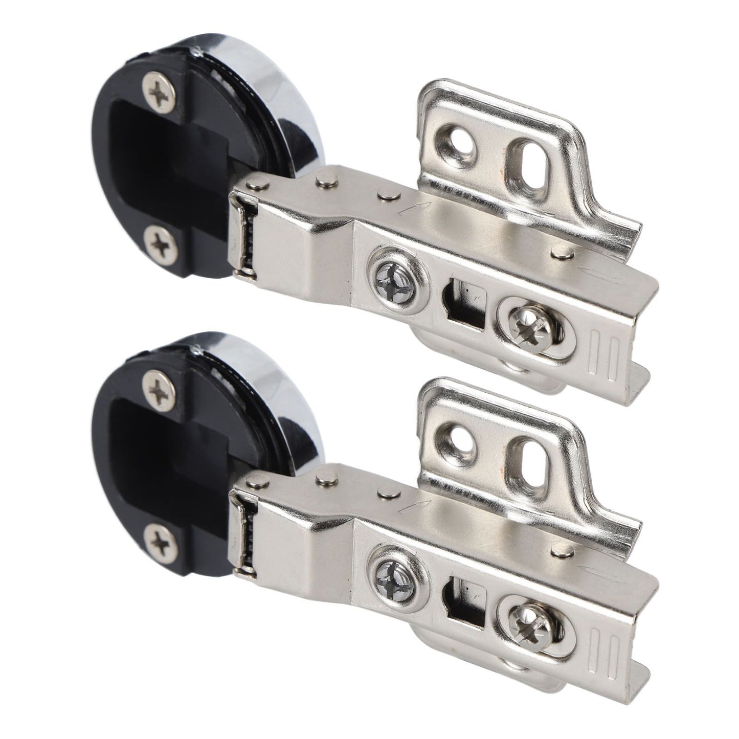 2Set Stainless Steel 201 Cabinet Glass Door Hinge 35 Cup Glass Door Damping Buffer Hinge Middle Bend Half Overlay 9mm