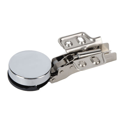 2Set Stainless Steel 201 Cabinet Glass Door Hinge 35 Cup Glass Door Damping Buffer Hinge Middle Bend Half Overlay 9mm