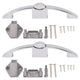 2 Set Push Button Latch Cabinet Lock Cupboard Knob Latch Lock With Handle For RV Motorhome Boat 128mm Hole Spacing (chrome)