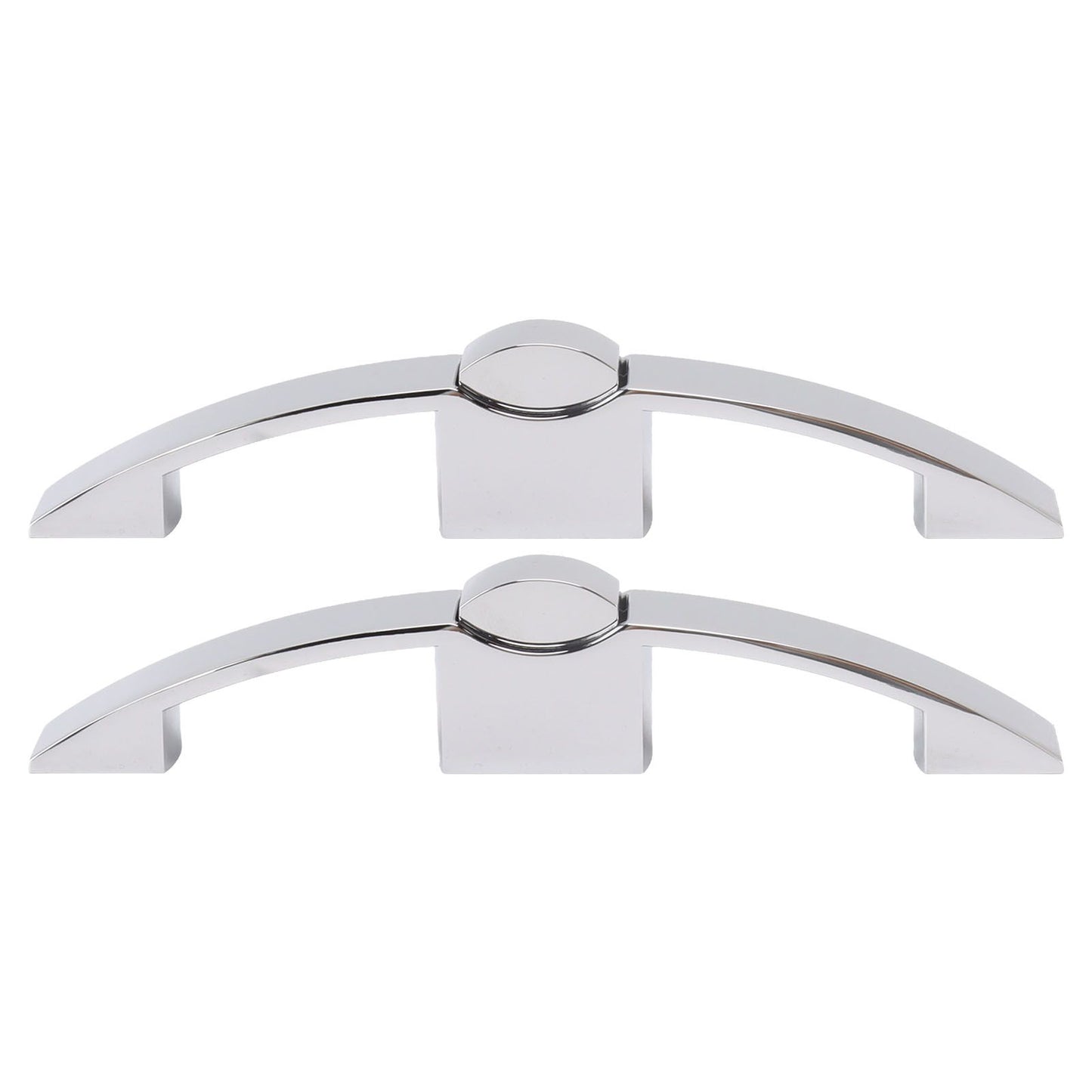 2 Set Push Button Latch Cabinet Lock Cupboard Knob Latch Lock With Handle For RV Motorhome Boat 128mm Hole Spacing (chrome)