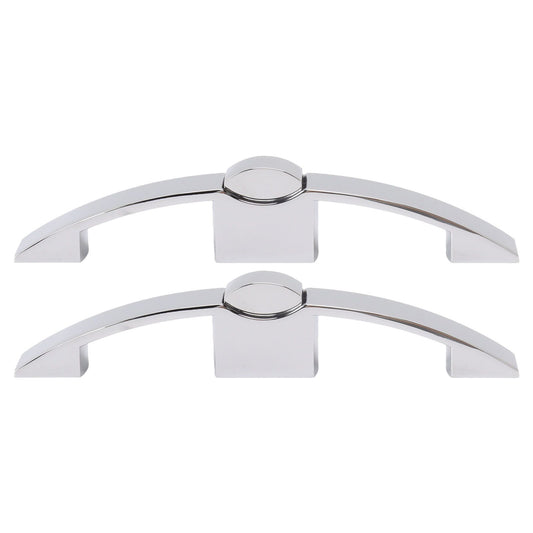 2 Set Push Button Latch Cabinet Lock Cupboard Knob Latch Lock With Handle For RV Motorhome Boat 128mm Hole Spacing (chrome)