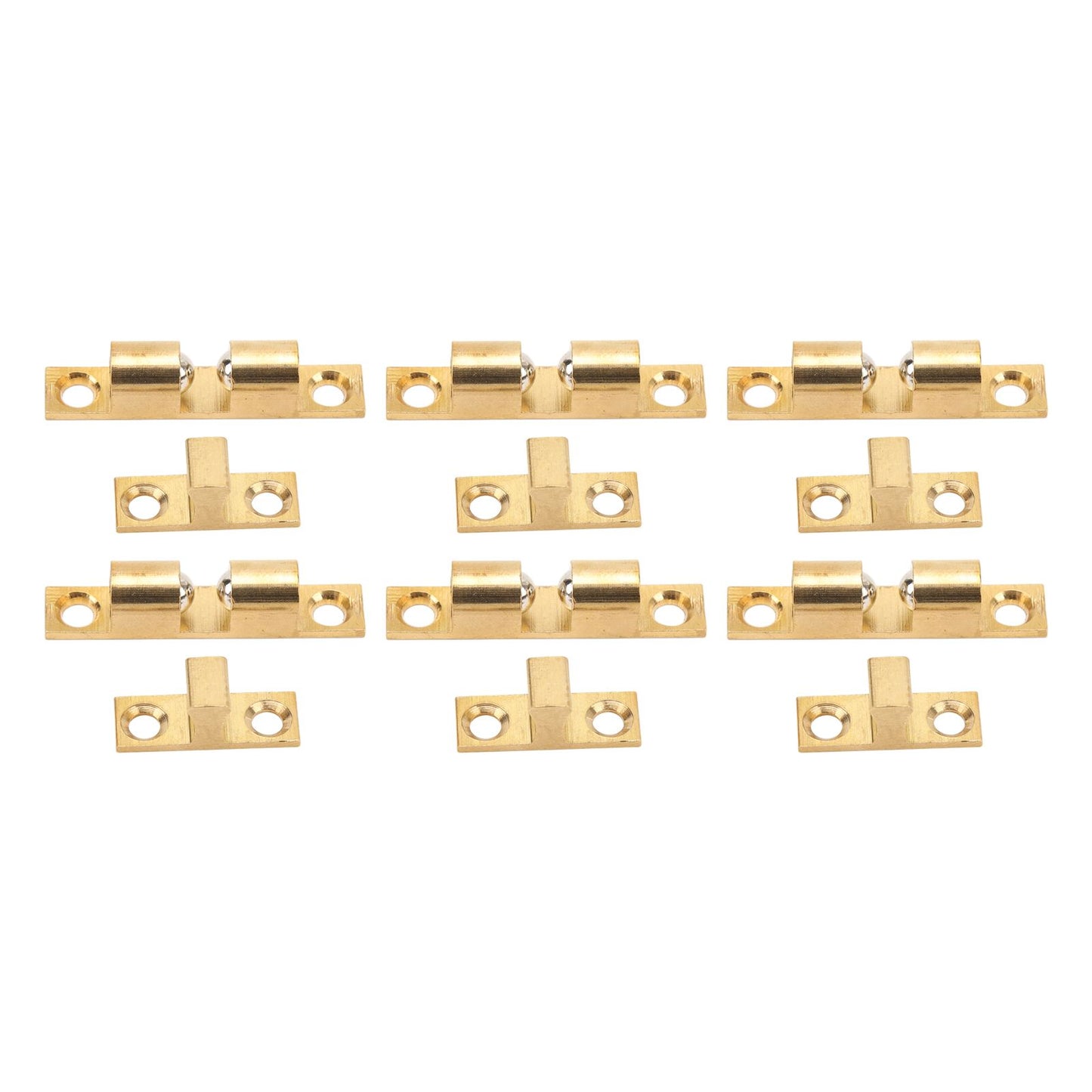6 Set Cabinet Door Catch Brass Cabinet Door Closet Ball Tension Catch Latch with Gold Screw for Most Cabinets 60mm / 2.4in