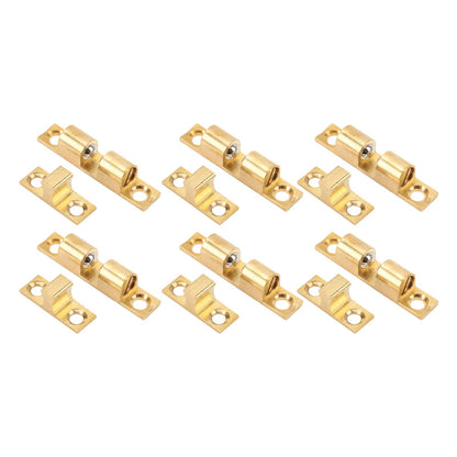 6 Set Cabinet Door Catch Brass Cabinet Door Closet Ball Tension Catch Latch with Gold Screw for Most Cabinets 60mm / 2.4in