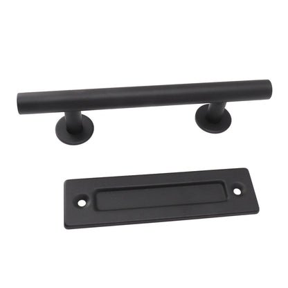 Sliding Barn Door Handle Black Carbon Steel Barn Door Handle for Cabinets Wardrobes