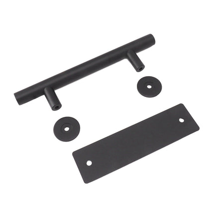 Sliding Barn Door Handle Black Carbon Steel Barn Door Handle for Cabinets Wardrobes