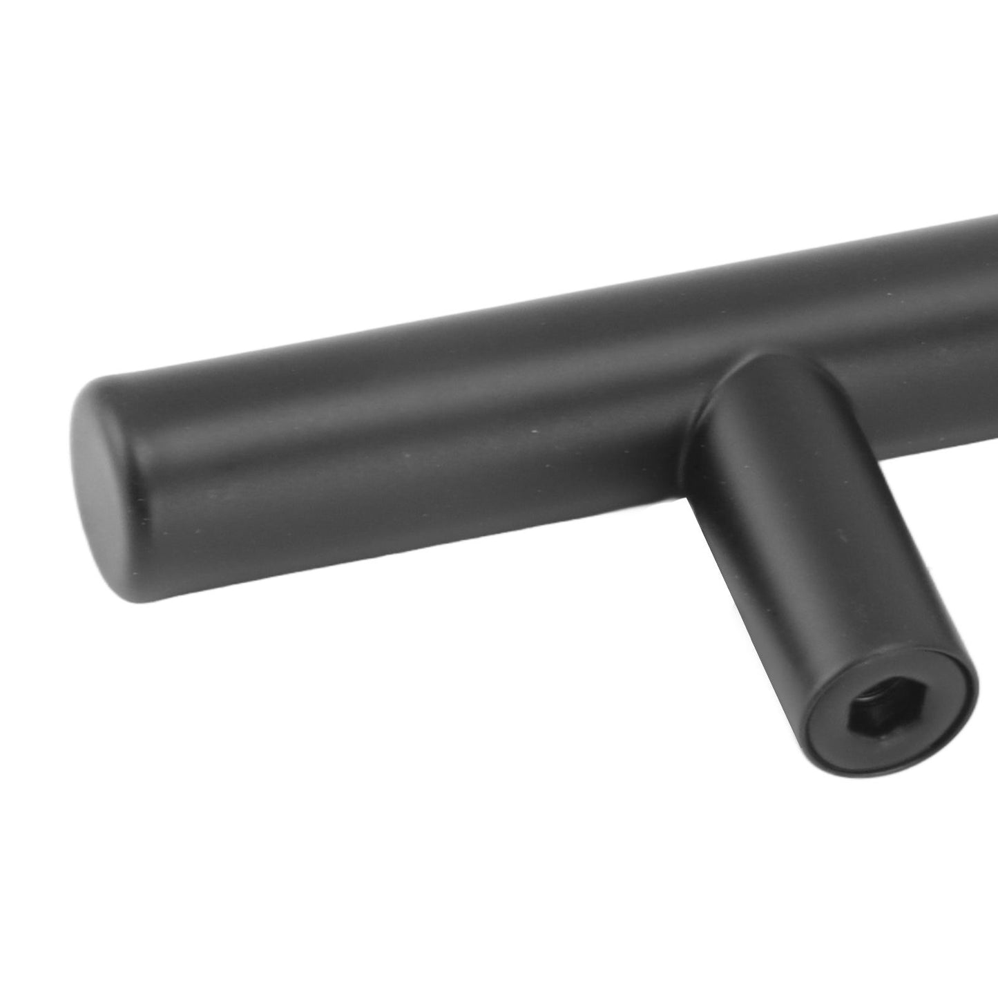 10PCS Cabinet Door T Handle Stainless Steel Modern Wardrobe Drawer Pull Handle for Bedroom Living Room Black