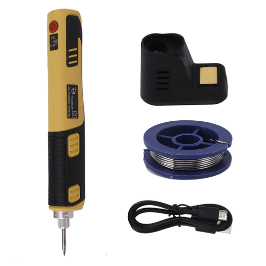 Portable Cordless Soldering Iron Kit Cordless Soldering Iron with Rechargeable Lithium Ion Battery Yellow