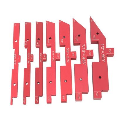 Router Table Setup Bars 7pcs Aluminum Setup Blocks Height Gauge Set for Router Table Saw Accessories Angle Woodworking Set Up