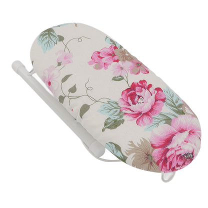Tabletop Ironing Board Heat Resistant Foldable Portable Mini Ironing Board Clothes Ironing Accessories for Home Travel Peony Flower