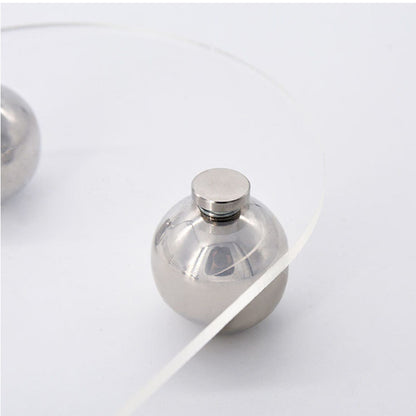 Acrylic Storage Tray Clear Transparent Stainless Steel Round Feet Minimalist Style Decorative Practical Desktop Shelf for Cafes Oval
