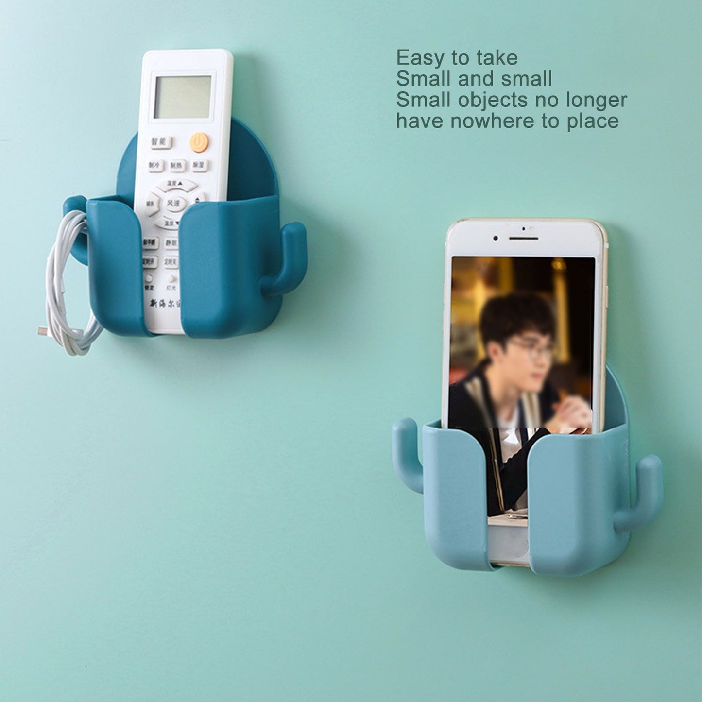 Self Adhesive Wall Mount Cell Phone Holder Wall Mount Phone Charging Holder for Home Office Bedroom Green