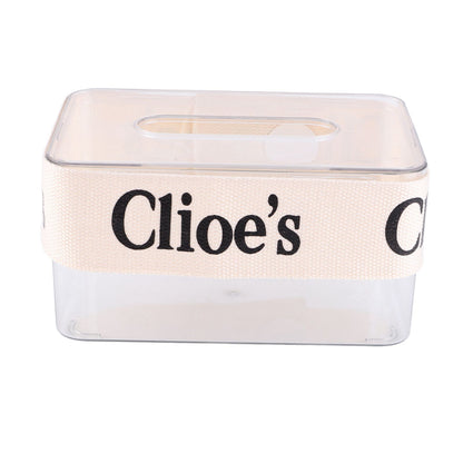 DIY Tissue Box Holder Opening Enlarged Transparent DIY Napkin Box with Webbing for Office Restaurant