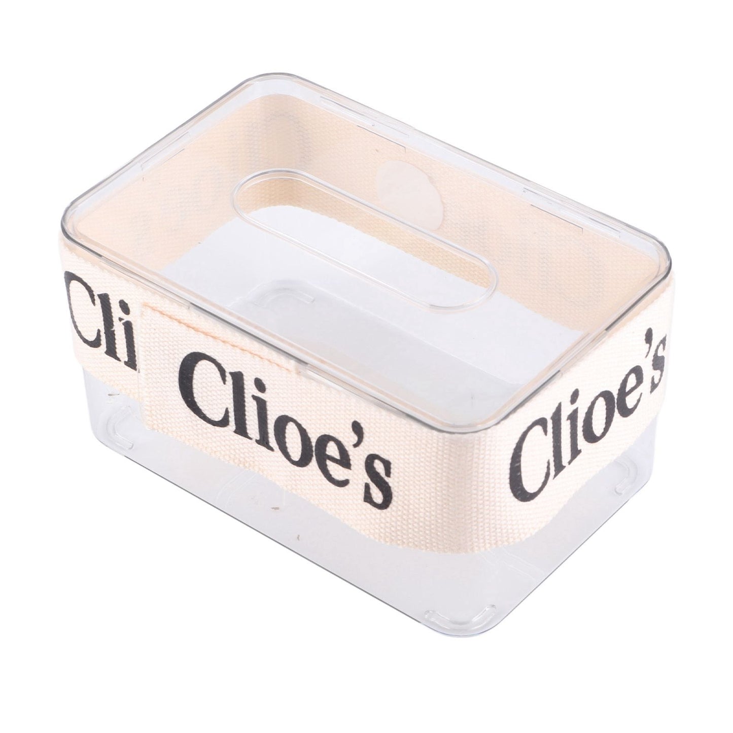 DIY Tissue Box Holder Opening Enlarged Transparent DIY Napkin Box with Webbing for Office Restaurant