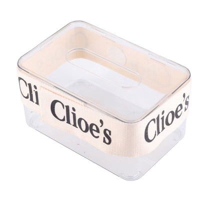 DIY Tissue Box Holder Opening Enlarged Transparent DIY Napkin Box with Webbing for Office Restaurant