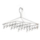 Clothes Drying Hanger Stainless Steel Multi Clip Laundry Drip Hanging Rack for Underwear Socks Hat No Loop Square