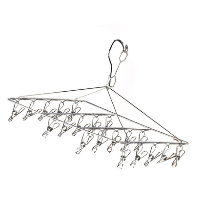 Clothes Drying Hanger Stainless Steel Multi Clip Laundry Drip Hanging Rack for Underwear Socks Hat No Loop Square