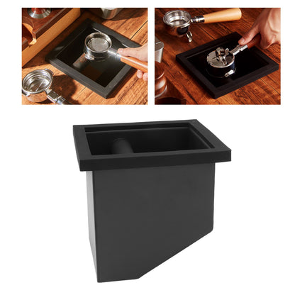 Coffee Knock Box Embedded Bottomless Coffee Knocking Slag Bucket Cafe Bar Powder Grounds Box Black