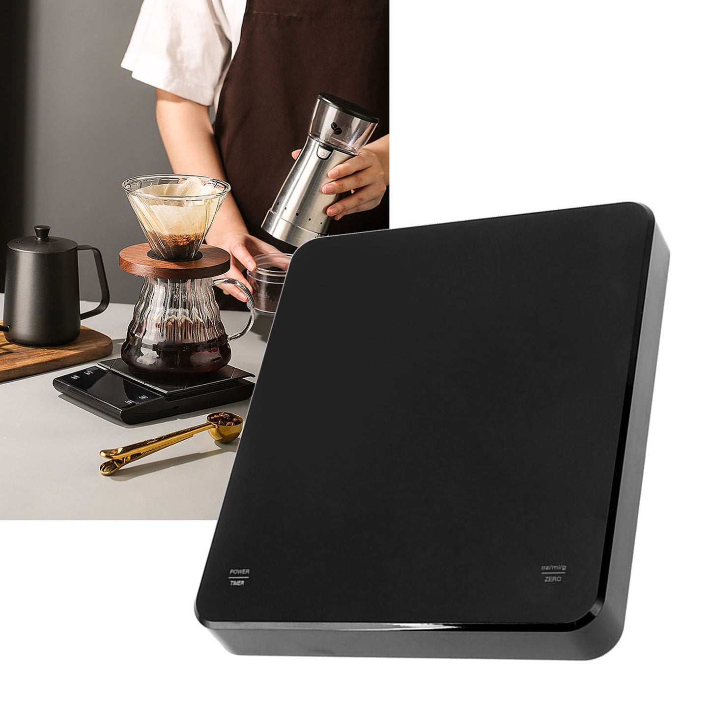 Digital Coffee Scale Beautiful Automatic Zeroing High Accuracy Electronic Coffee Scale with Timer for Home Kitchen