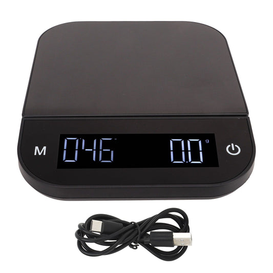 Electric Kitchen Food Scale English Version Peeling PC Function Waterproof Timing Flat Coffee Weighing Scale 3kg/0.1g