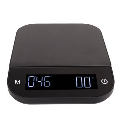 Electric Kitchen Food Scale English Version Peeling PC Function Waterproof Timing Flat Coffee Weighing Scale 3kg/0.1g