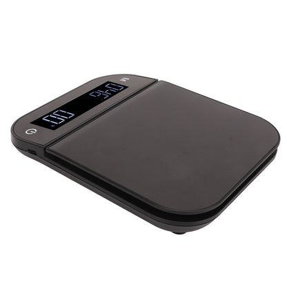 Electric Kitchen Food Scale English Version Peeling PC Function Waterproof Timing Flat Coffee Weighing Scale 3kg/0.1g