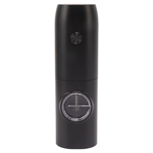 Electric Pepper Grinder Adjustable Coarseness USB Rechargeable Automatic Salt Mill with LED Light for Herb Spice Black