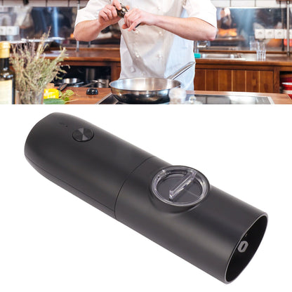 Electric Pepper Grinder Adjustable Coarseness USB Rechargeable Automatic Salt Mill with LED Light for Herb Spice Black
