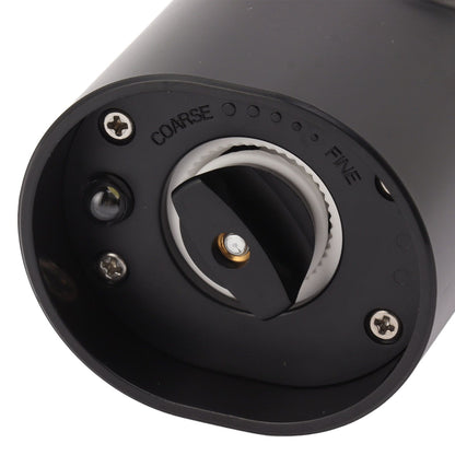 Electric Pepper Grinder Adjustable Coarseness USB Rechargeable Automatic Salt Mill with LED Light for Herb Spice Black