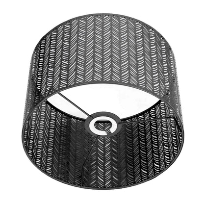 Drum Lamp Shade E27 E14 Clip Fir Leaf Shape Hollow Out Metal Decorative Lampshade Cover for Table Wall Ceiling Lamp Black