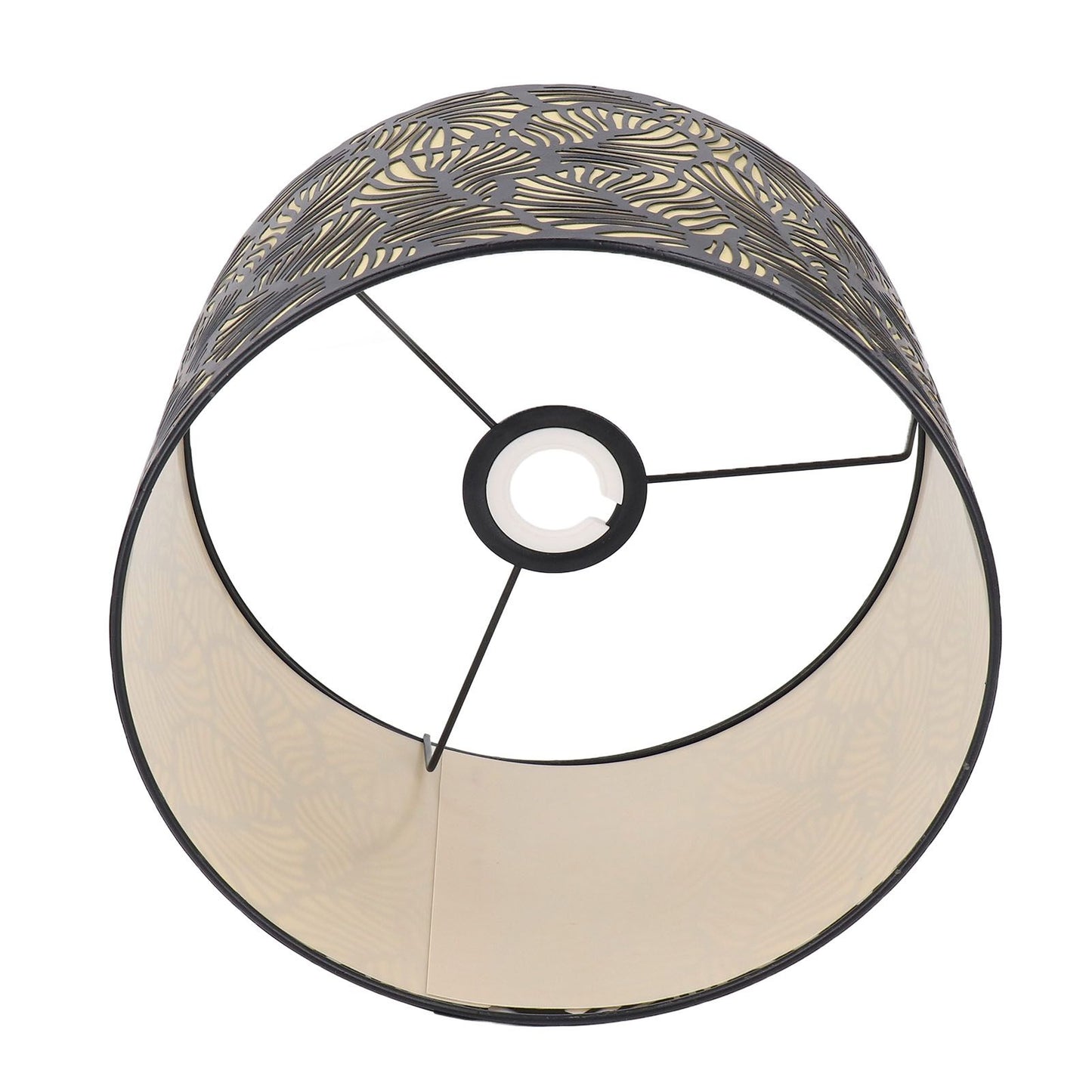 Black Hollow Metal Lampshade with Yellow Lining Metal Table Lamp Light Shade for E27 E14 Caliber Base