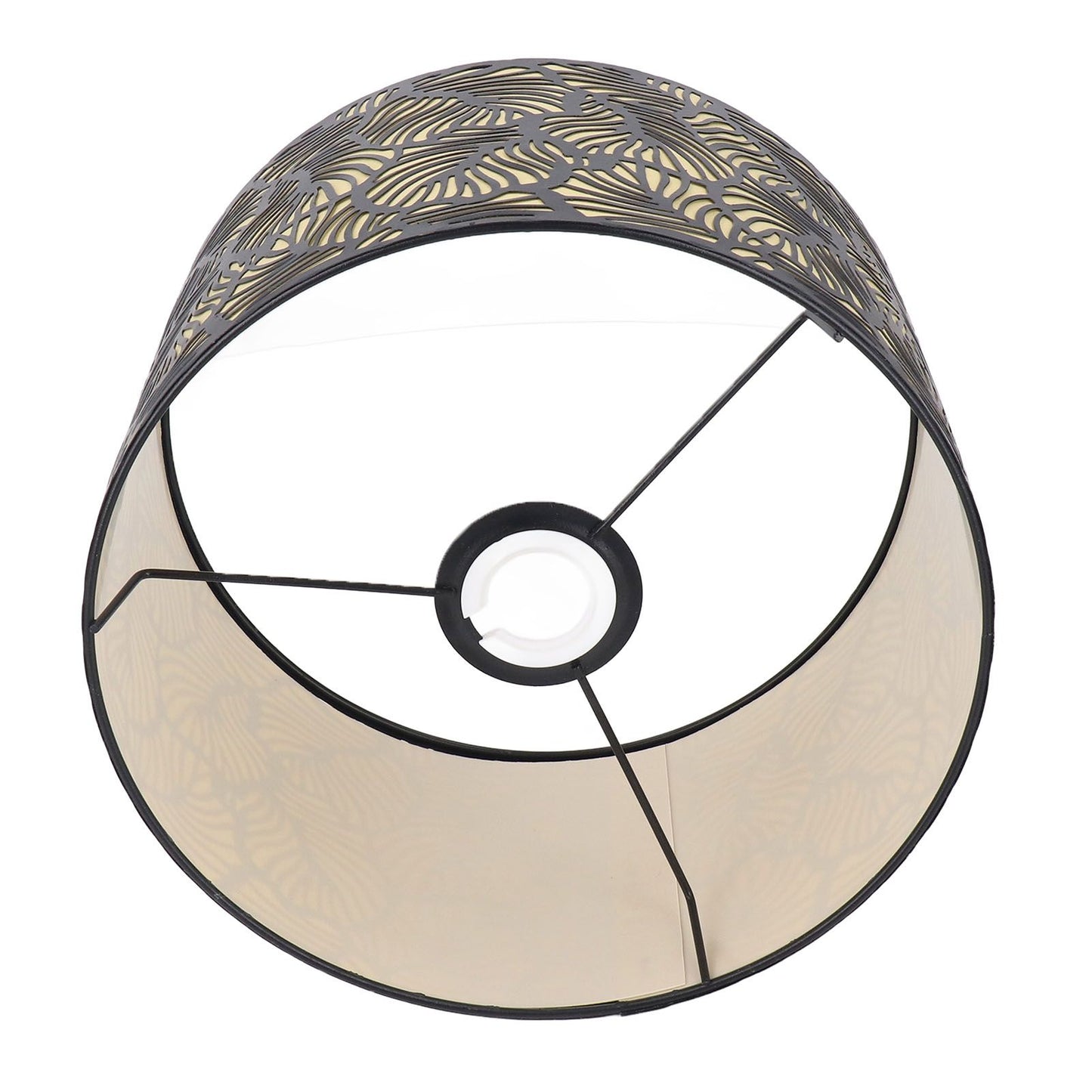 Black Hollow Metal Lampshade with Yellow Lining Metal Table Lamp Light Shade for E27 E14 Caliber Base