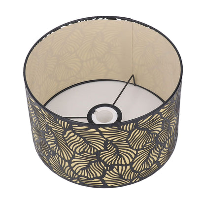 Black Hollow Metal Lampshade with Yellow Lining Metal Table Lamp Light Shade for E27 E14 Caliber Base