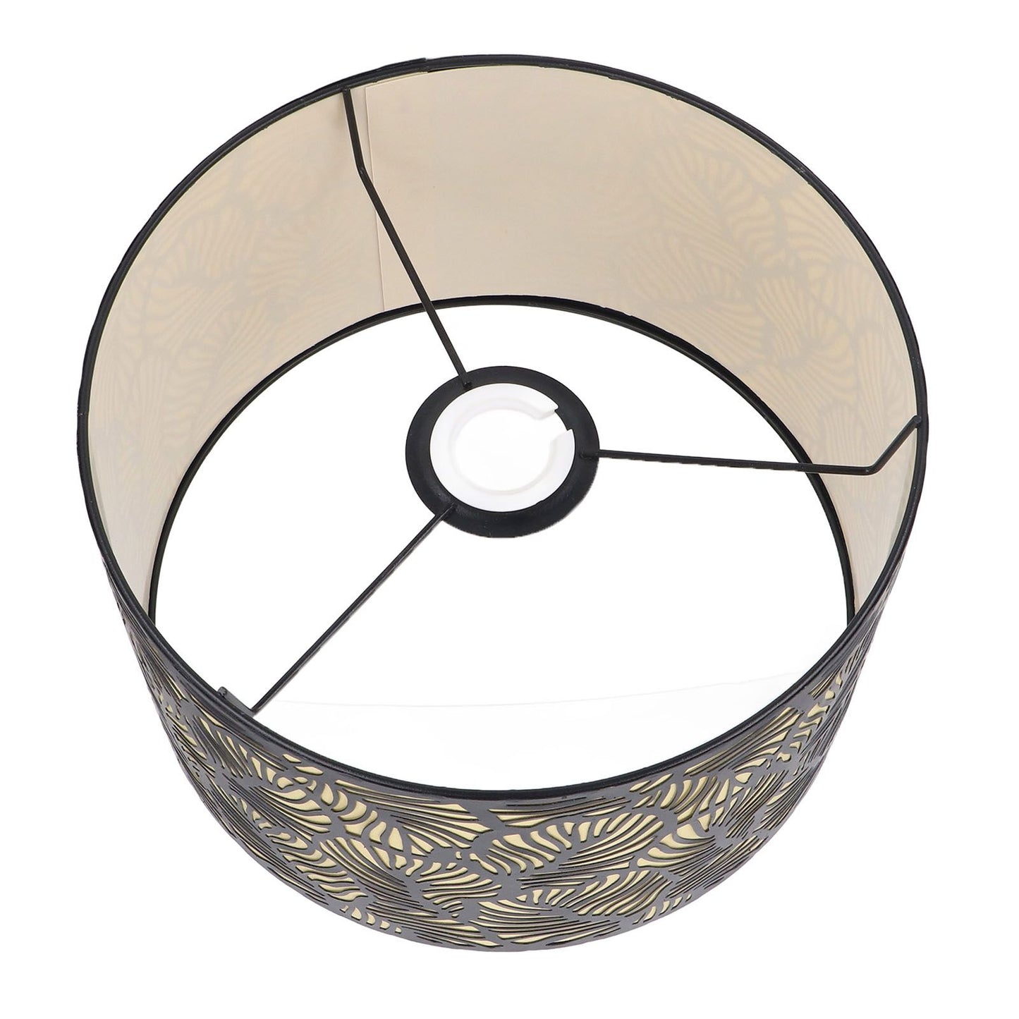 Black Hollow Metal Lampshade with Yellow Lining Metal Table Lamp Light Shade for E27 E14 Caliber Base