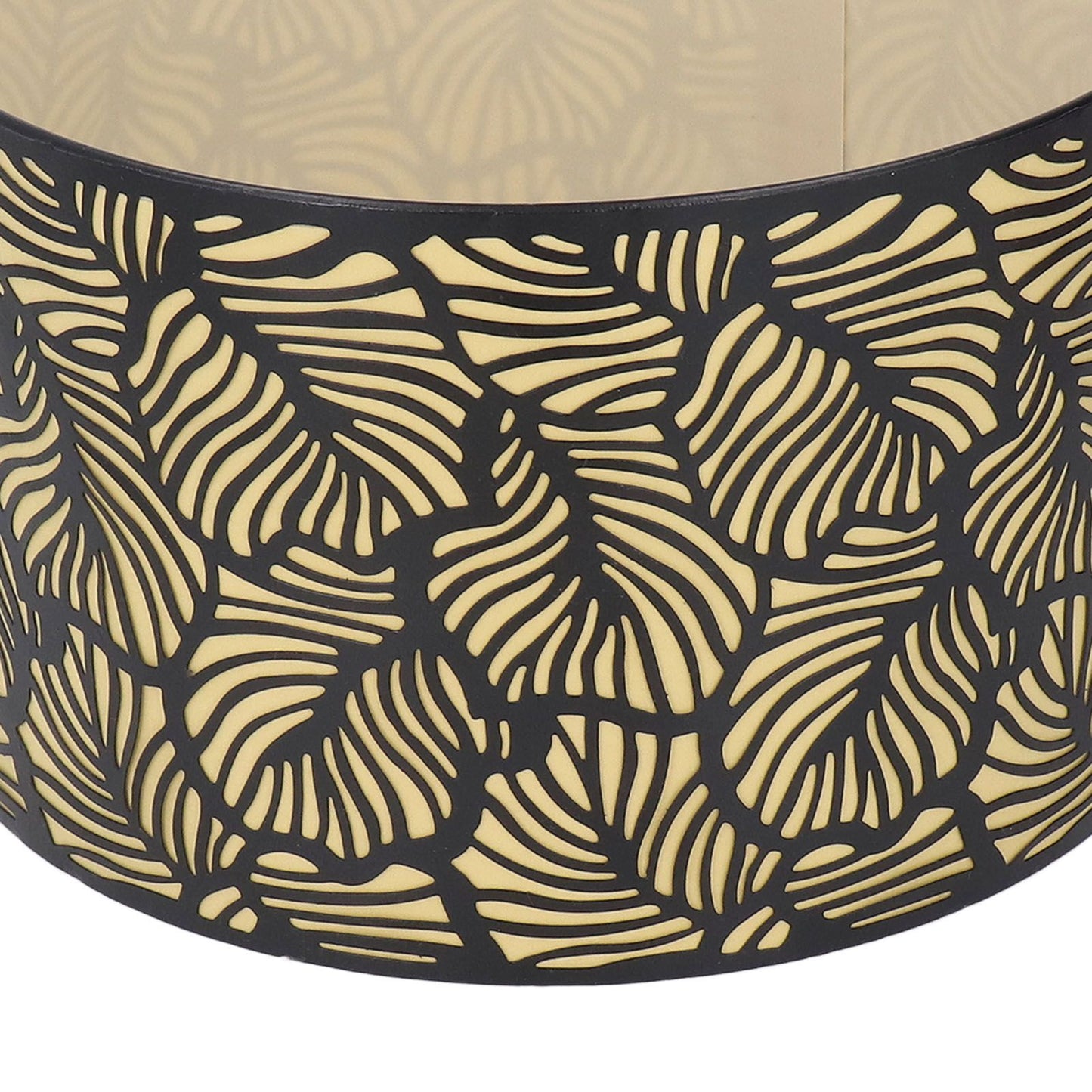 Black Hollow Metal Lampshade with Yellow Lining Metal Table Lamp Light Shade for E27 E14 Caliber Base