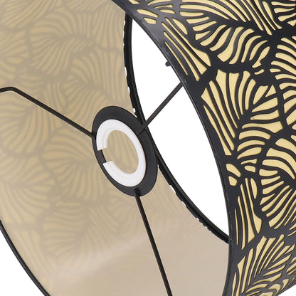 Black Hollow Metal Lampshade with Yellow Lining Metal Table Lamp Light Shade for E27 E14 Caliber Base