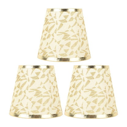 Cloth Lampshade Clip On Design Modern Barrel Fabric Lamp Shades for E14 Bulb Chandelier Wall Lamp 3pcs Gold