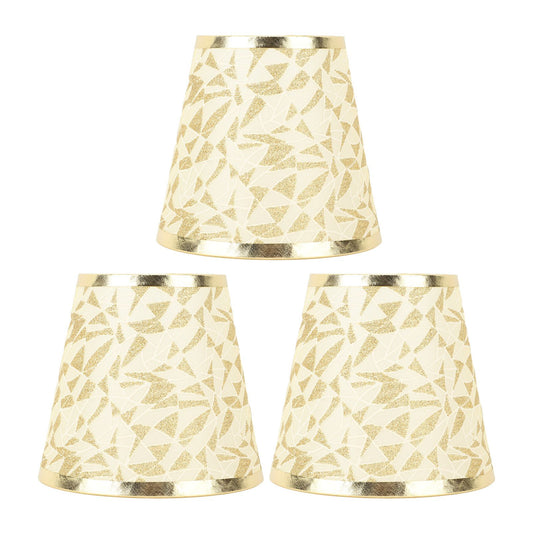 Cloth Lampshade Clip On Design Modern Barrel Fabric Lamp Shades for E14 Bulb Chandelier Wall Lamp 3pcs Gold